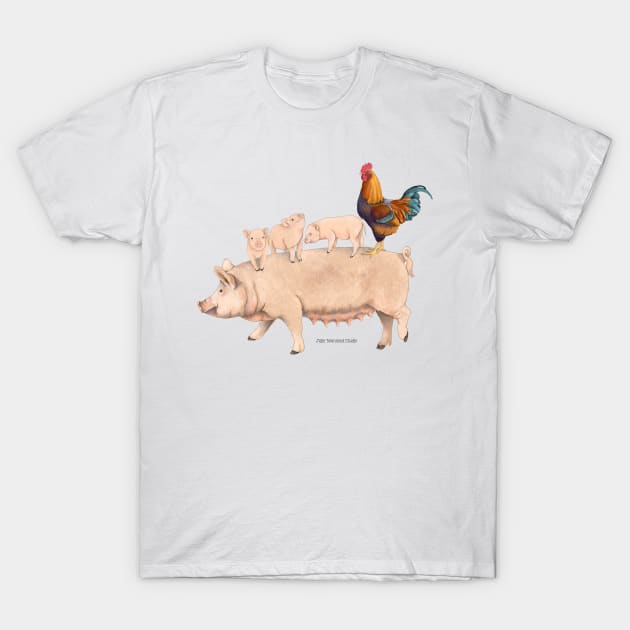 Piggy Back Ride T-Shirt by Julie Townsend Studio